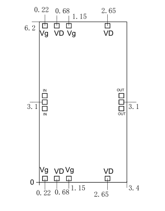 GaN 功率放大器芯片 丨 型号：6210100150
